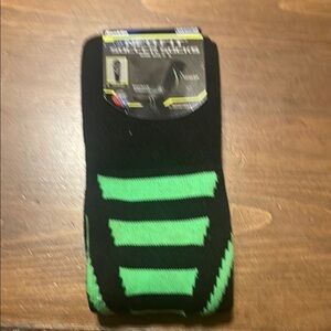 Franklin sports Black and Green Crew Socks with Neon Stripes
